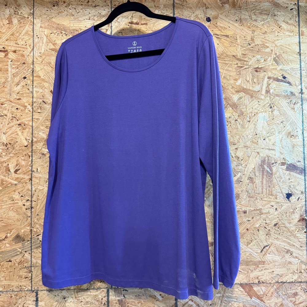Lands End Womens Top Purple long sleeve 20/22